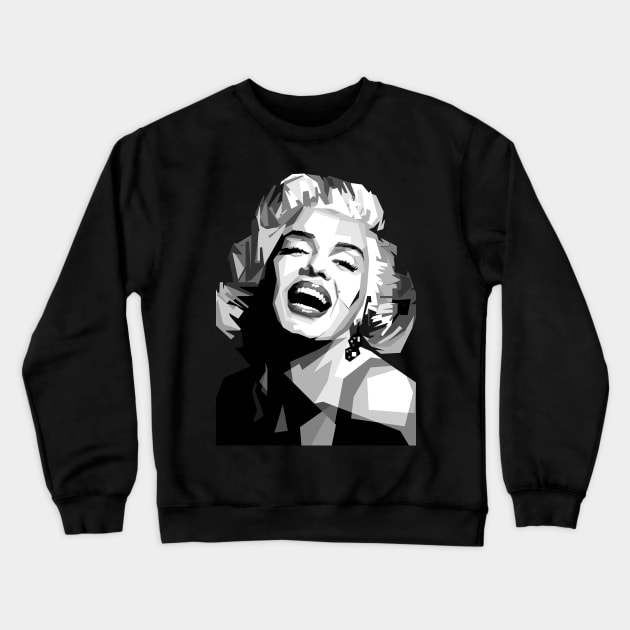 Black and White Marylin Monroe celeb poster Crewneck Sweatshirt by Madiaz